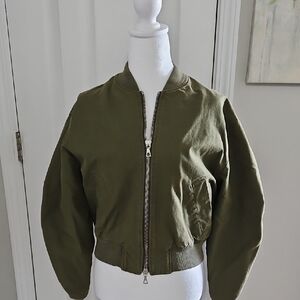 Olive Green Women's Bomber Jacket